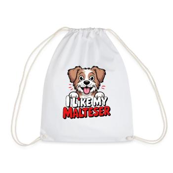 I like my Malteser Hundeliebe - Drawstring Bag - white - Front
