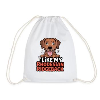 I like my Rhodesian Ridgeback Hundeliebe - Drawstring Bag - white - Front