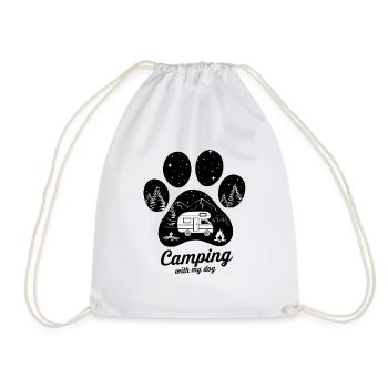 Aventure de camping avec votre chien - Sac de sport léger - blanc - Devant