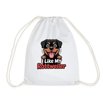I like my Rottweiler Hundeliebe - Drawstring Bag - white - Front
