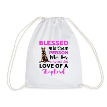Proud German Shepherd Owner Saying - Drawstring Bag - white - Front