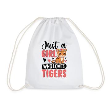 Just a Girl Who Loves Tigers - Drawstring Bag - white - Front