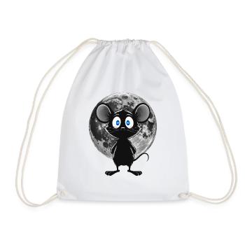 Souris de nuit au clair de lune – Douce et mystique - Sac de sport léger - blanc - Devant
