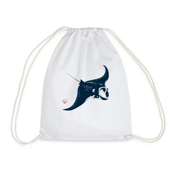 Manta Rochen mit Kanji Stempel - Turnbeutel - Weiß - Vorne