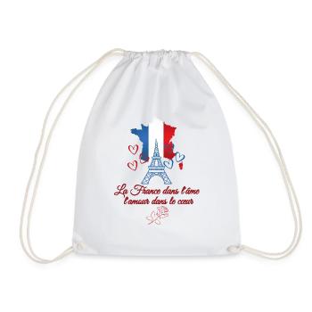 La France dans l’âme, l’amour dans le cœur - Sac de sport léger - blanc - Devant