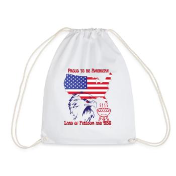 American Pride, Freedom & Barbecue - Drawstring Bag - white - Front