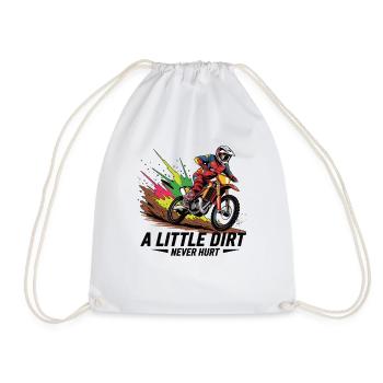 A Little Dirt Never Hurt - Motocross Freedom - Drawstring Bag - white - Front
