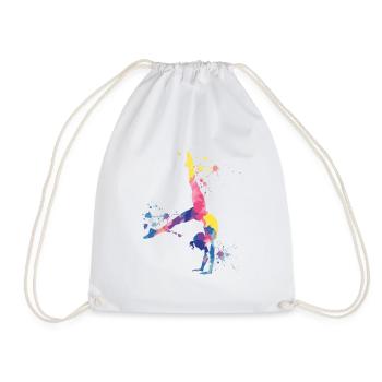 Gymnastics Girls – Colorful and powerful - Drawstring Bag - white - Front
