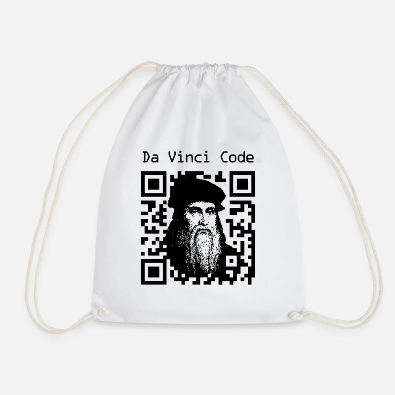 Leonardo Da Vinci QR Code - Drawstring Bag - white