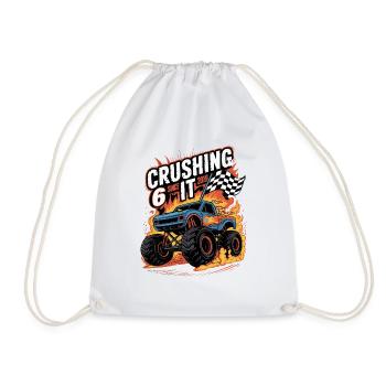 6. Geburtstag Monstertruck – Crushing It 2019 - Turnbeutel - Weiß - Vorne