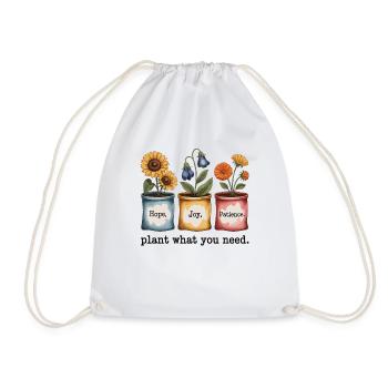 Garden Shirt - Plant What You Need - Drawstring Bag - white - Front