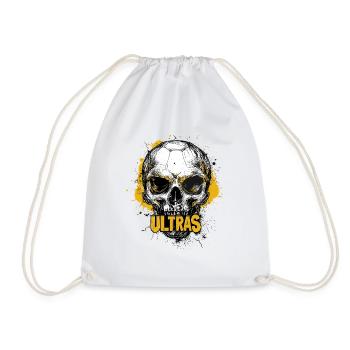 Skull Football Fan Ultra Ultras - Drawstring Bag - white - Front