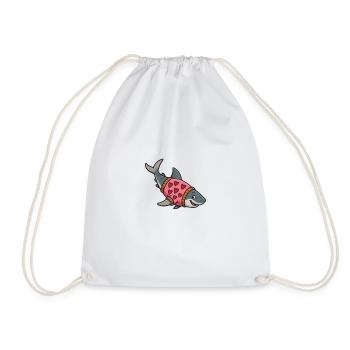 Requin avec pull coeur rose – Motif de dessin animé pour enfants - Sac de sport léger - blanc - Devant