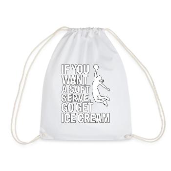 Soft-serve? Then off to the – volleyball - Drawstring Bag - white - Front