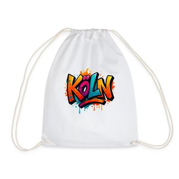 Cologne Graffiti Lettering - Drawstring Bag - white - Front