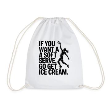 Soft-serve? Then off to the – volleyball - Drawstring Bag - white - Front