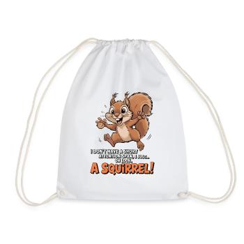ADHD? Oh look, a squirrel! - Drawstring Bag - white - Front