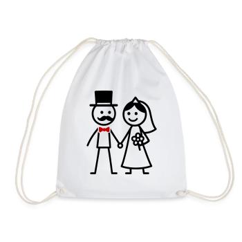 Couple de mariage Couple marié Mariage - Sac de sport léger - blanc - Devant