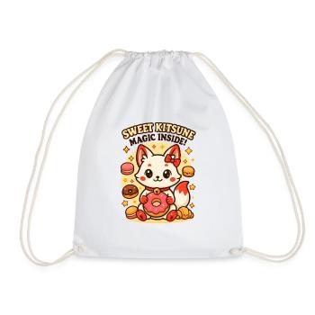 Süßes Kitsune Kawaii mit magischen Leckereien. - Turnbeutel - Weiß - Vorne