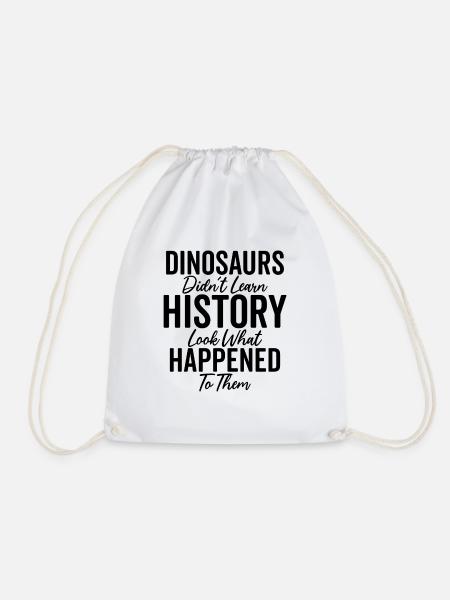 Dinosaurier Geschichte Lustig Geschichte Lehrer - Turnbeutel - Weiß
