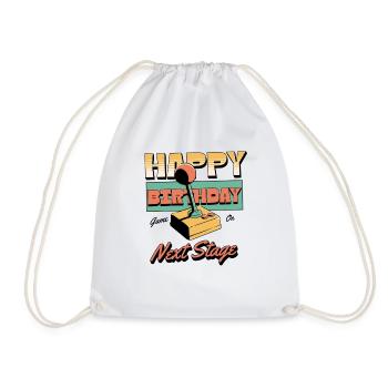 Retro Gamer Birthday Design - lustige Party - Drawstring Bag - white - Front