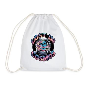 Lost in Cosmos Astronaut - Drawstring Bag - white - Front