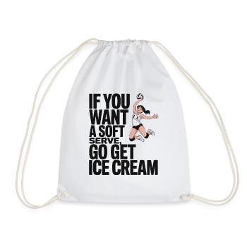 Soft-serve? Then off to the – volleyball - Drawstring Bag - white - Front
