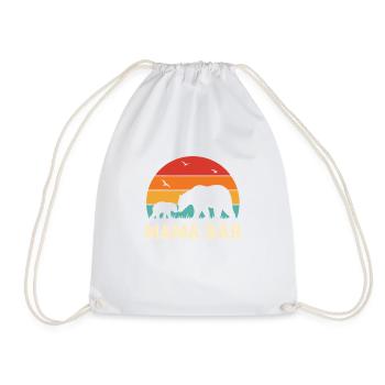 Mama Bear Vintage Sunset Silhouette - Drawstring Bag - white - Front