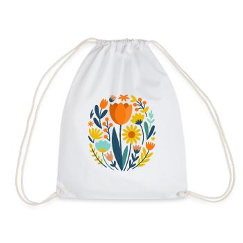 Boho Wildblumen Blumen Natur Blume - Turnbeutel - Weiß - Vorne