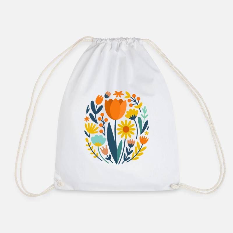 Boho Fleurs sauvages Floral Nature Fleur - Sac de sport léger - blanc