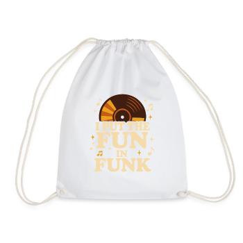 Funk Vinyl Record Collector Retro Music - Drawstring Bag - white - Front