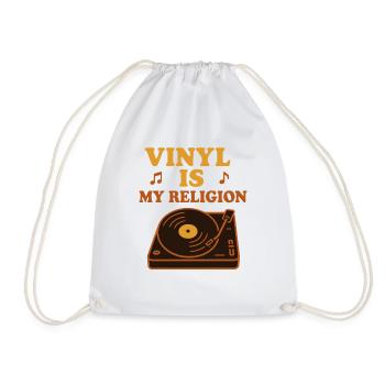 Funk Vinyl Record Collector Retro Music - Drawstring Bag - white - Front