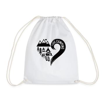 Motifs cœur de camping - I Love Camping Shirt - Sac de sport léger - blanc - Devant