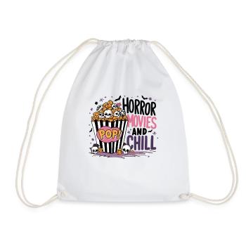 Horror Movies and Chill - Scary Movie Night Shirt - Drawstring Bag - white - Front