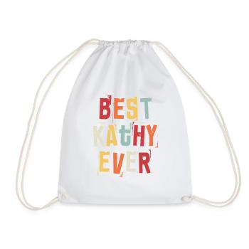 Meilleur Kathy Jamais Prénom Texte Rétro Cadeau - Sac de sport léger - blanc - Devant
