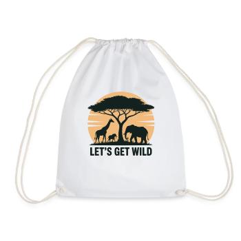 Safari Shirt – Let's Get Wild with Elephant and Co. - Drawstring Bag - white - Front