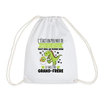 Enfant Futur Annonce Grossesse Grand Frère - Sac de sport léger - blanc - Devant
