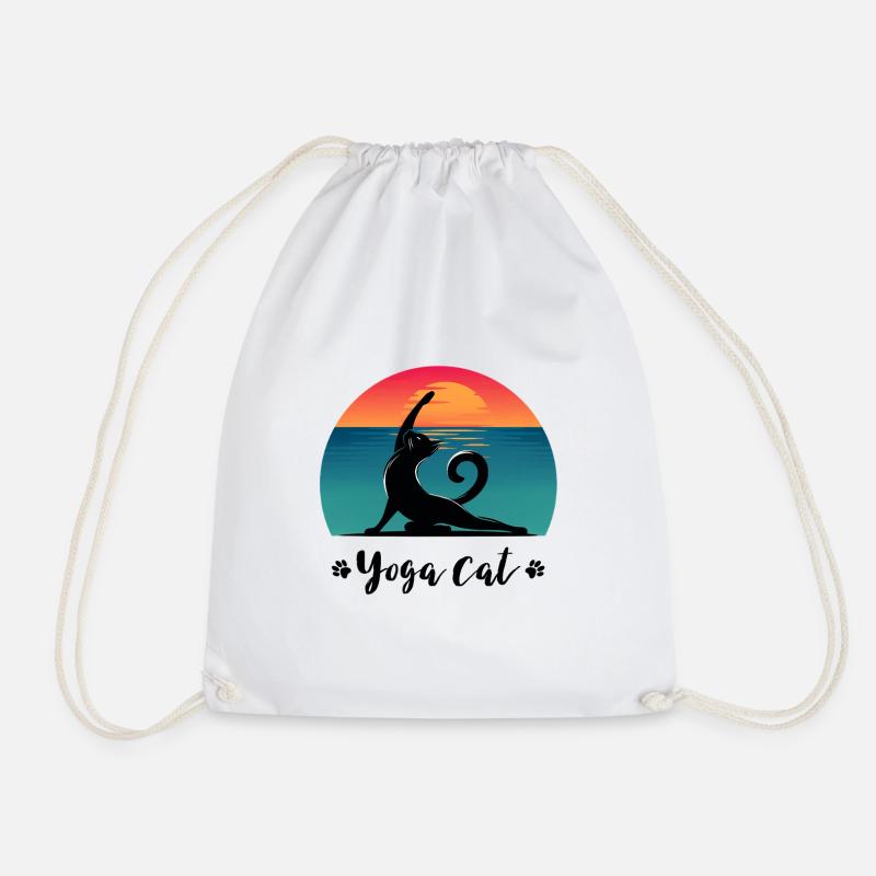 Yoga cat - Turnbeutel - Weiß