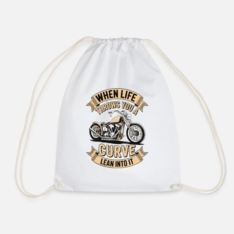 When Life Throws You a Curve – Biker Design - Turnbeutel - Weiß