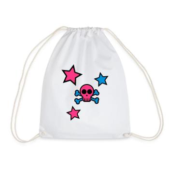 skull - Drawstring Bag - white - Front