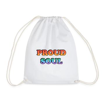 Proud Soul Gradient Typography - Drawstring Bag - white - Front
