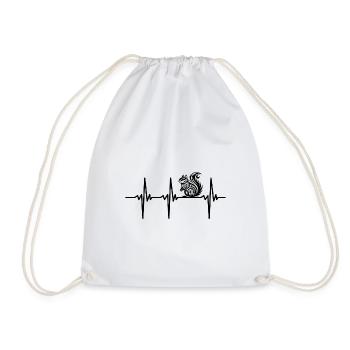 Heartbeat for cute squirrels - Drawstring Bag - white - Front