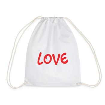 VALENTINE'S DAY. Bachelorette party. I LOVE YOU. I LOVE YOU. LOVE - Drawstring Bag - white - Front