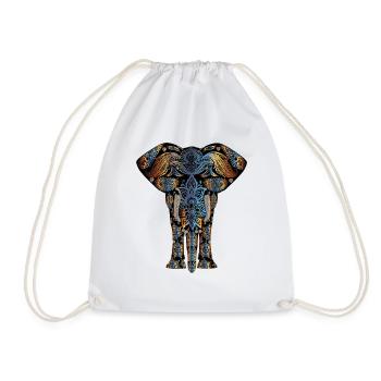 Elefant abstrakt Kunst Design spezial Geschenk - Turnbeutel - Weiß - Vorne
