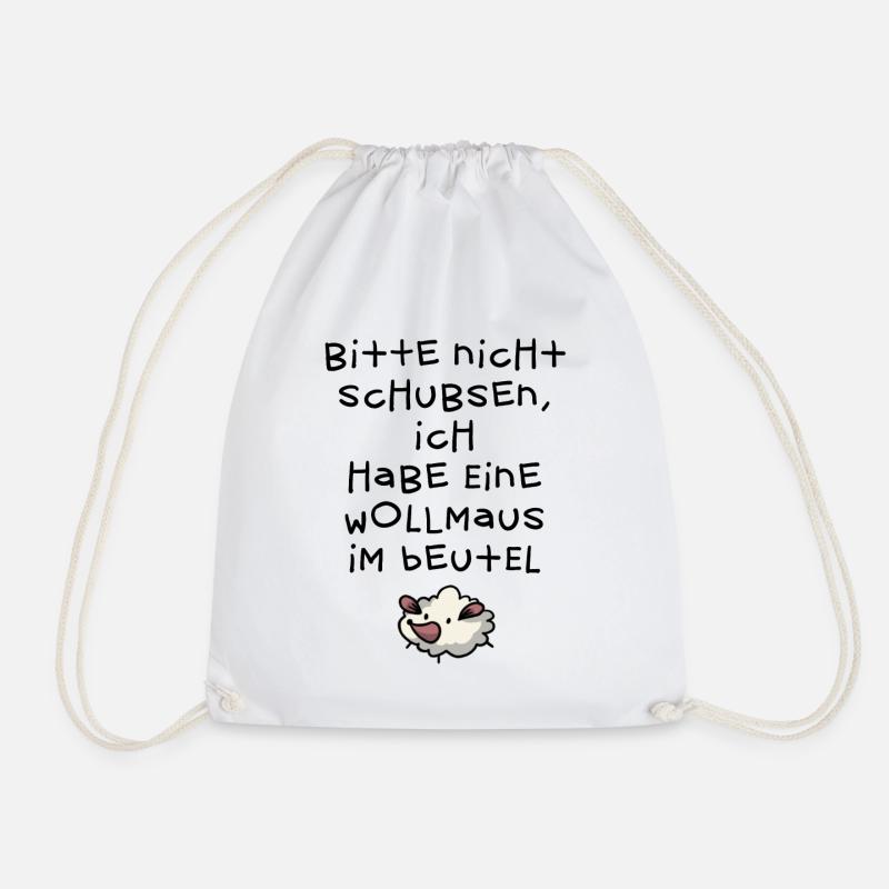 Wollmaus // Beutel - Turnbeutel - Weiß