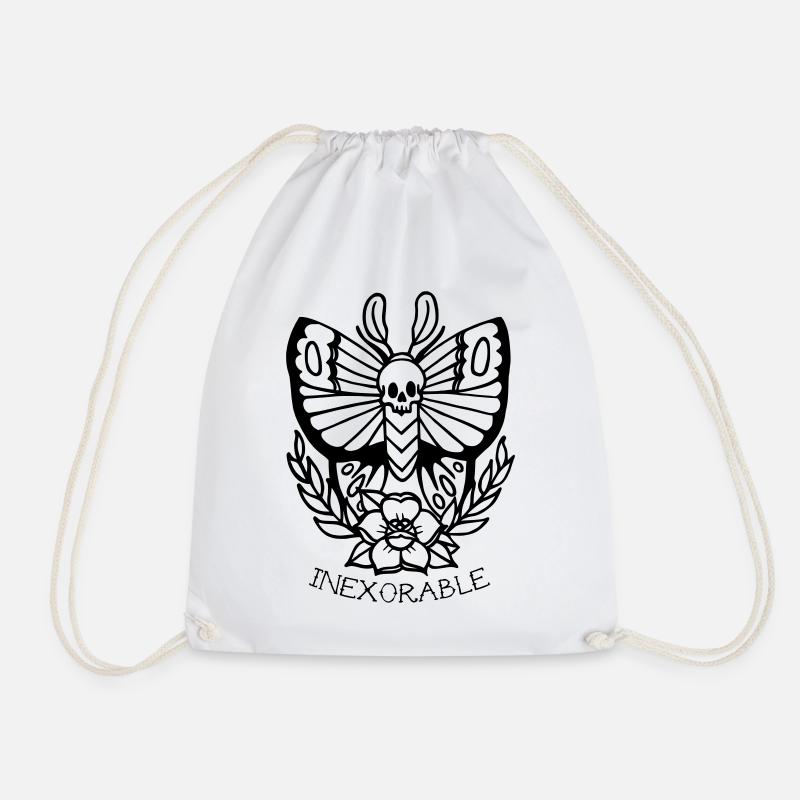 Traditionelle Tattoo-Motte - Turnbeutel - Weiß