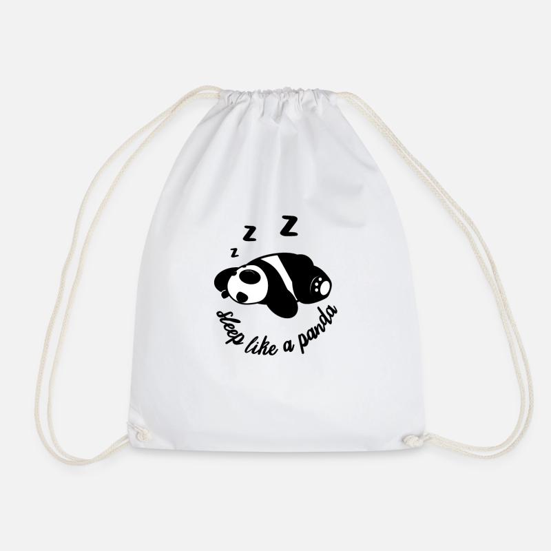 Panda sleep - Drawstring Bag - white