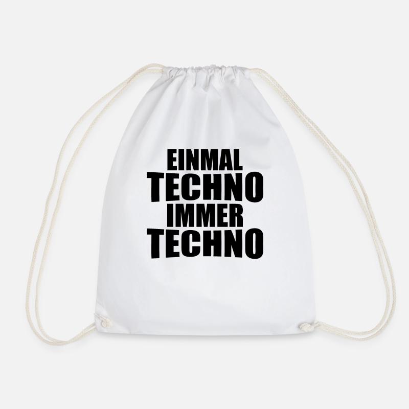 einmal Techno immer Techno - Turnbeutel - Weiß
