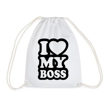 I love my boss - Turnbeutel - Weiß - Vorne