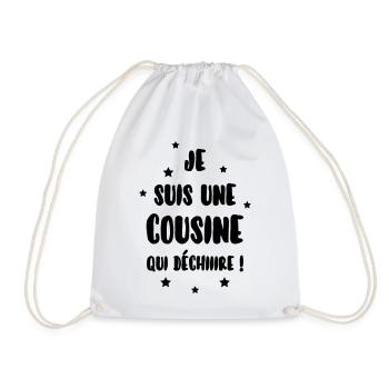 Cousin - Cousine - Famille - Naissance - Bébé - Drawstring Bag - white - Front